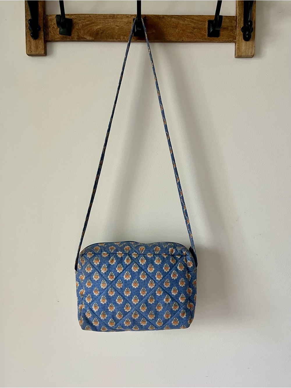 Pierre Deux Quilted Crossbody Bag Blue Floral French Country Vintage - Picture 6 of 15